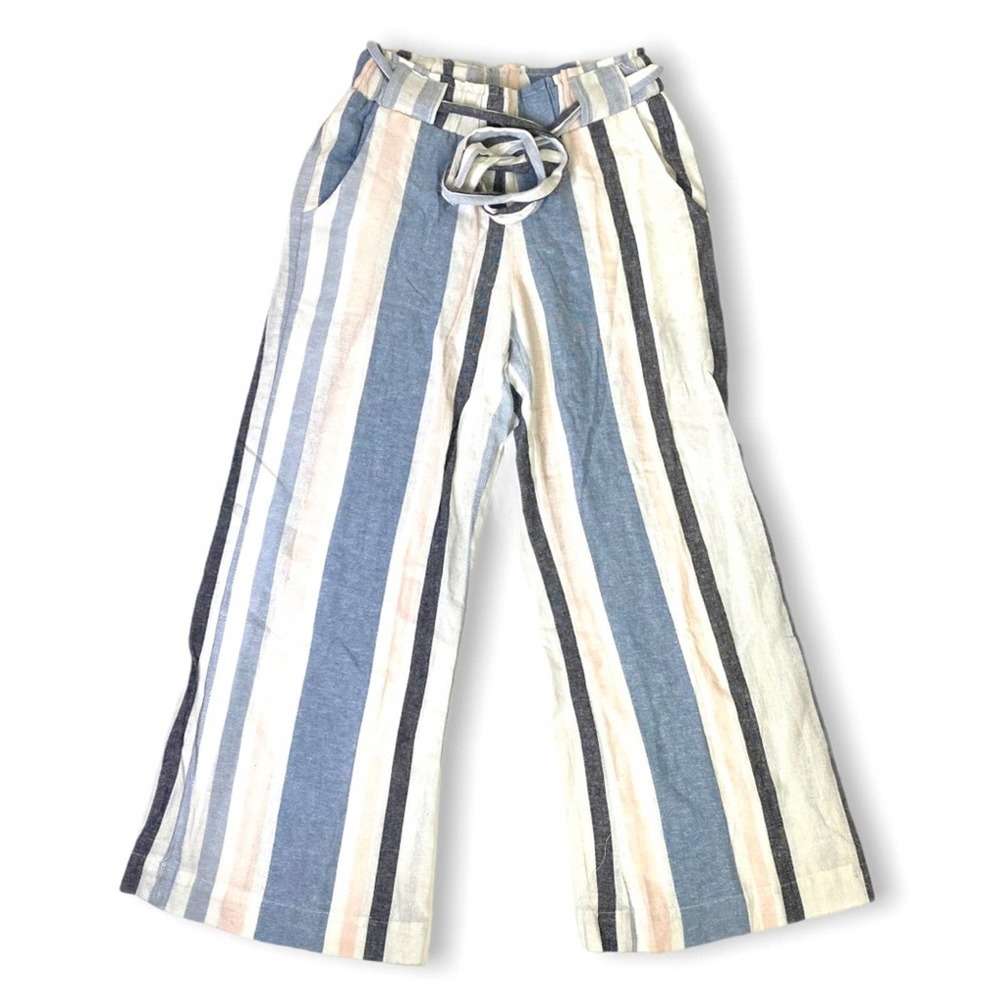 Blue Rein Blue + White Striped Wide Leg Pants